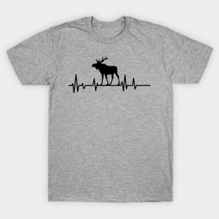 moose heartbeat lover,moose gift animal moose nature in alaska elk T-Shirt